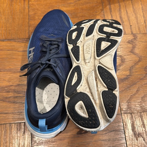 Hoka Bondi 8 Blue Lace Up Athletic Running Sneakers Shoes Men’s 11.5